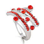 Ladies Elegant S80 Silver Ring with Red Topaz Stones ( Size 8  )